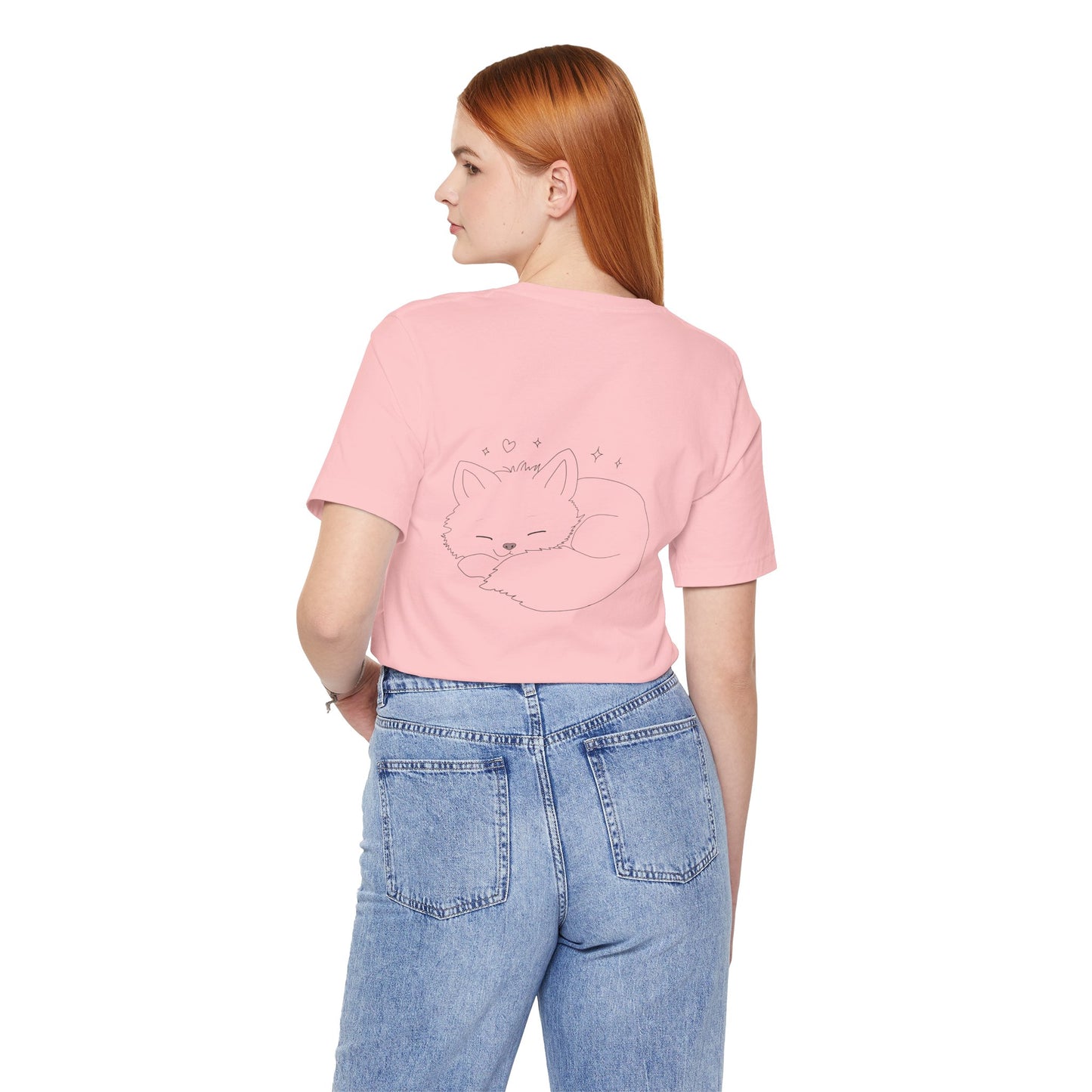 Sleeping Cat T-Shirt — Cute Minimalist Cat Graphic Tee