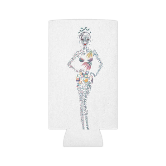 Tropical Fashion Illustration Can Cooler