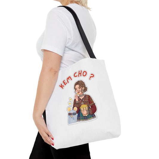 Tote Bag β 'Kem Cho?' Illustrative Gujarati Greeting Tote