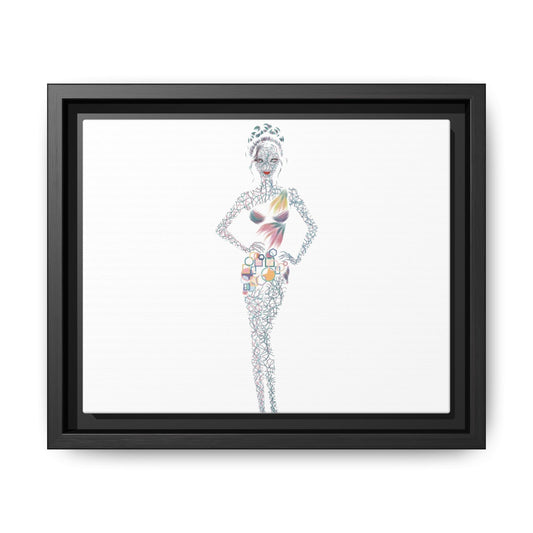 Framed Matte Canvas Art — Colorful Fashion Silhouette Print