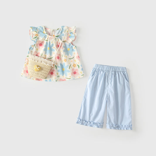Sleeveless top and children's pants set
