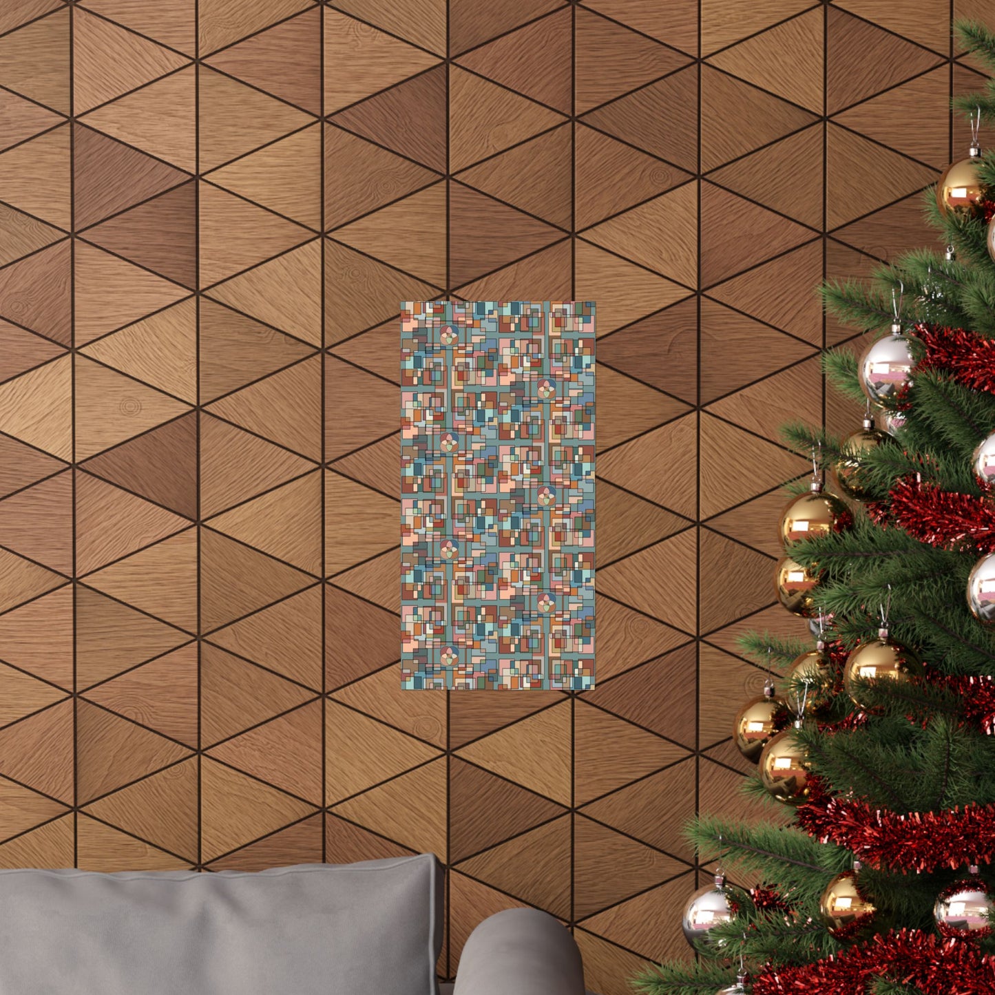 Abstract Geometric Poster — Retro Mid-Century Wall Art
