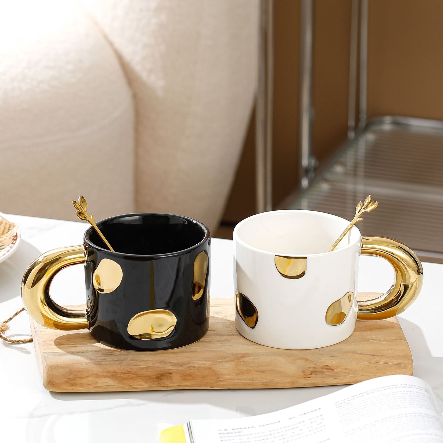 Tasse en céramique électrolytique créative, grande tasse à café de bureau avec anse, tasse de petit-déjeuner pour la maison, tasse à jus, tasses à lait, tasse à eau pour couple