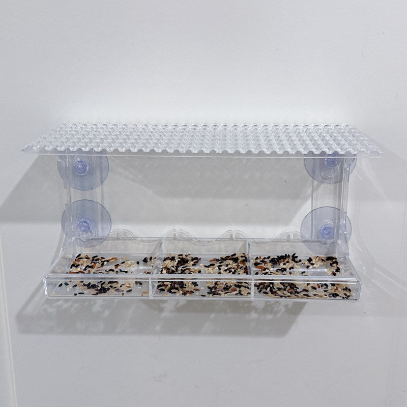 Outdoor Window Bird Feeder Transparent Window Bird House with Strong Suction Cup Installation