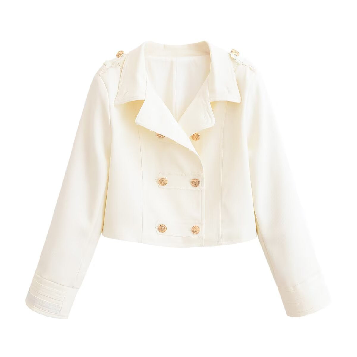 Commuter style gold-plated breasted double breasted jacket
