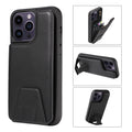 Convient pour la coque de téléphone Apple 15, étui de téléphone 13promax avec support, coque adhésive en cuir antichute 12 avec insertion de cartes en accordéon