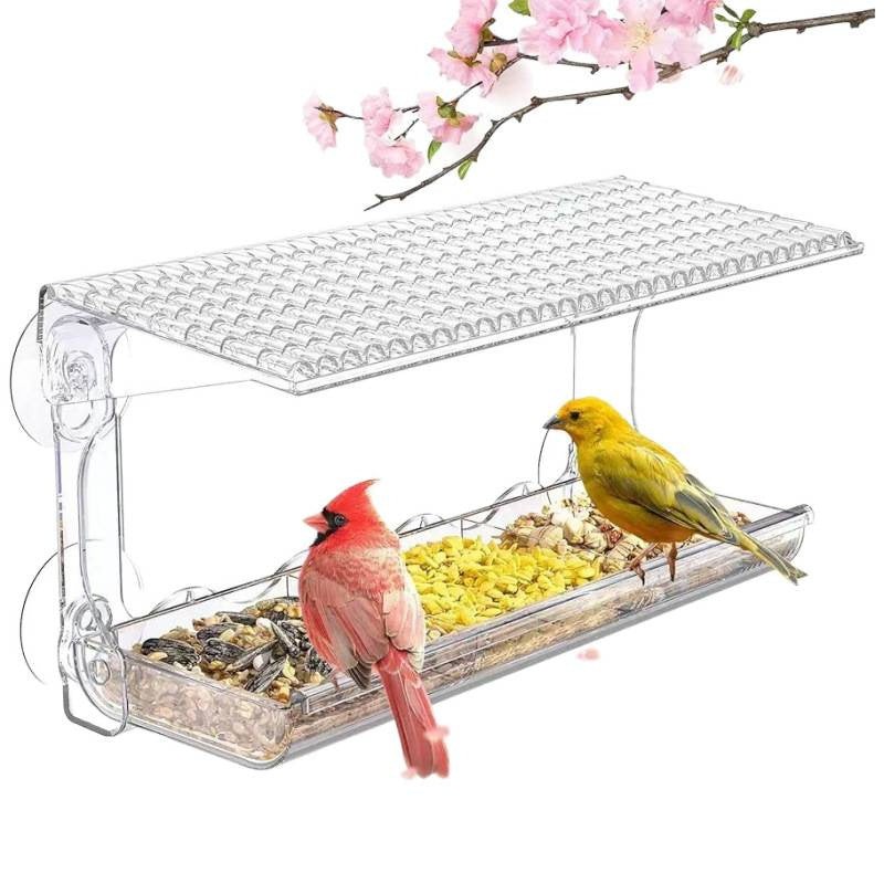 Outdoor Window Bird Feeder Transparent Window Bird House with Strong Suction Cup Installation