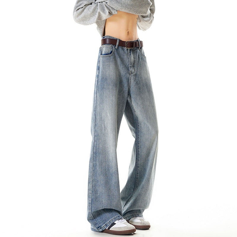 Jean droit délavé pour homme style urbain