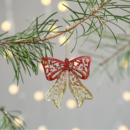 New Christmas Decoration Glitter Acrylic Pendant Transparent Powder Snowflake Charm for Christmas Tree Decoration