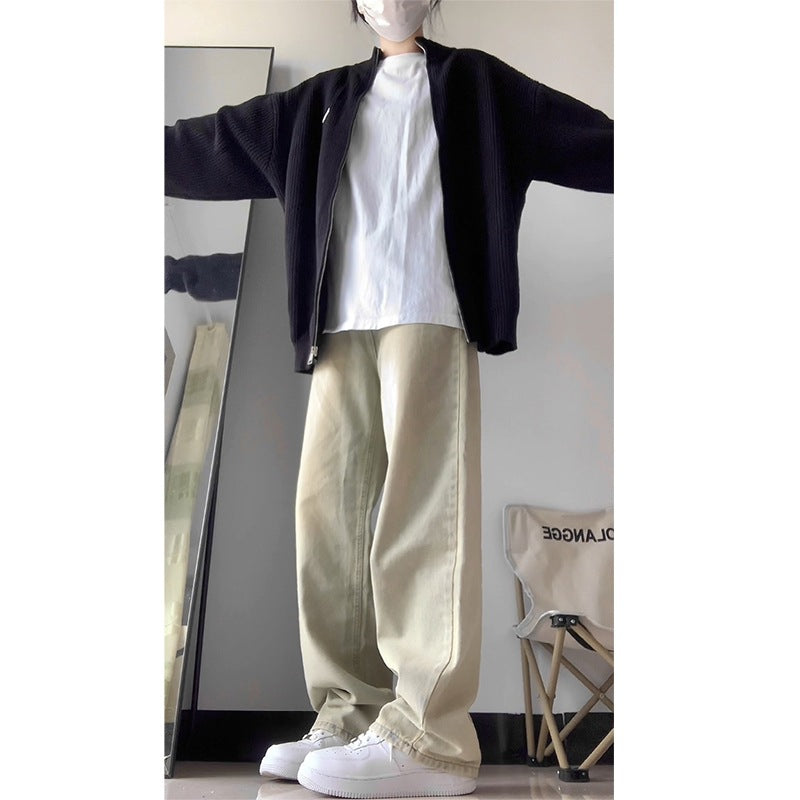 Jeans noirs pour homme, style old-school