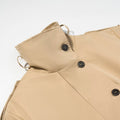 Commuter style contrasting color cuffs mid length trench coat jacket