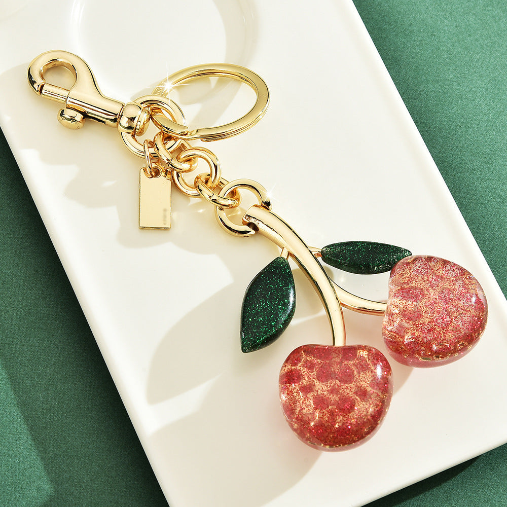 Accessoire de sac pendentif porte-clés cerise breloque exquise