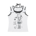 Anime Cartoon Neck Suspender Vest Female