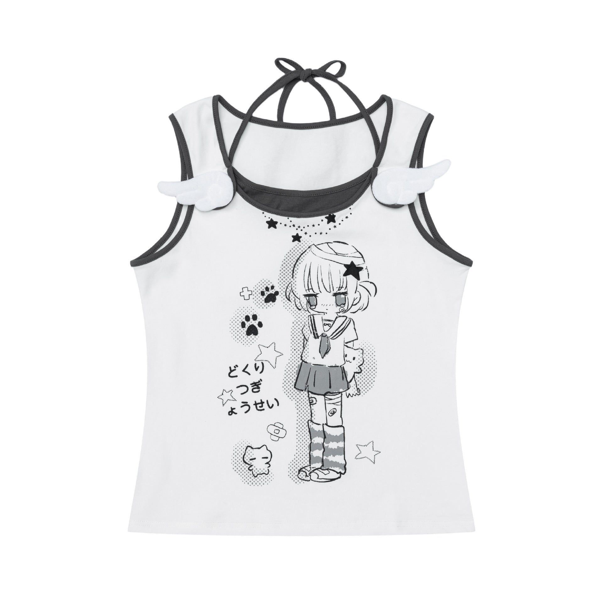 Anime Cartoon Neck Suspender Vest Female