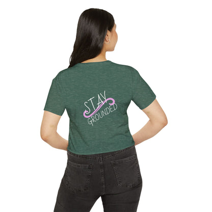 Cute Cat Crop Top — Pink Minimal Swirl Back Graphic