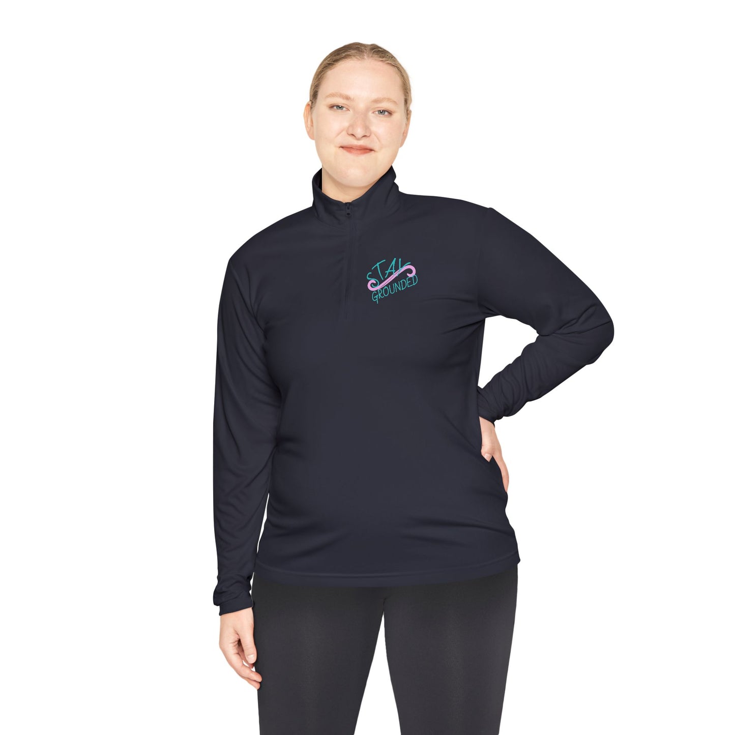 Quarter-Zip Pullover — 'Stay Cozy' Embroidered Chest & Sleeping Fox Back