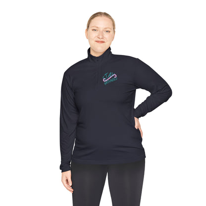 Quarter-Zip Pullover — 'Stay Cozy' Embroidered Chest & Sleeping Fox Back