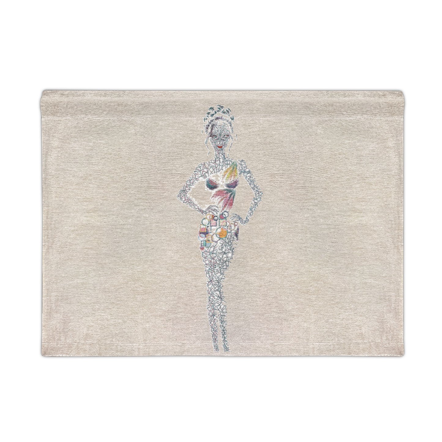 Woven Wall Tapestry — Abstract Mosaic Fashion Silhouette