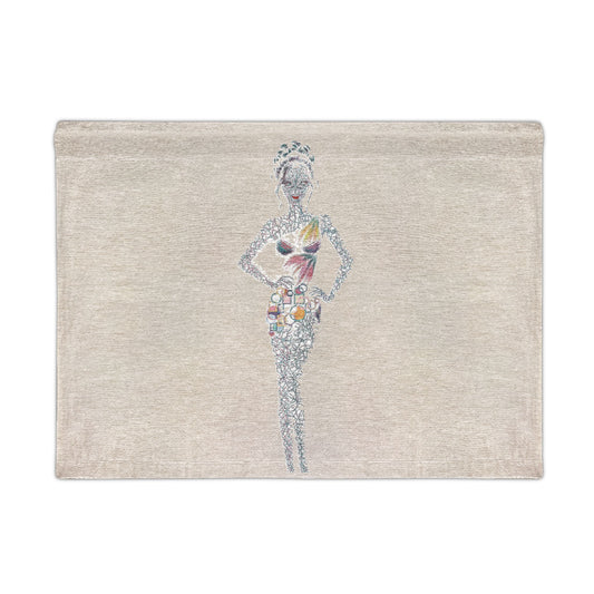 Woven Wall Tapestry — Abstract Mosaic Fashion Silhouette