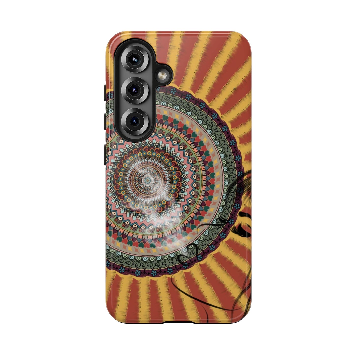 Mandala Sunburst Tough Phone Case — Boho Protective Phone Cover