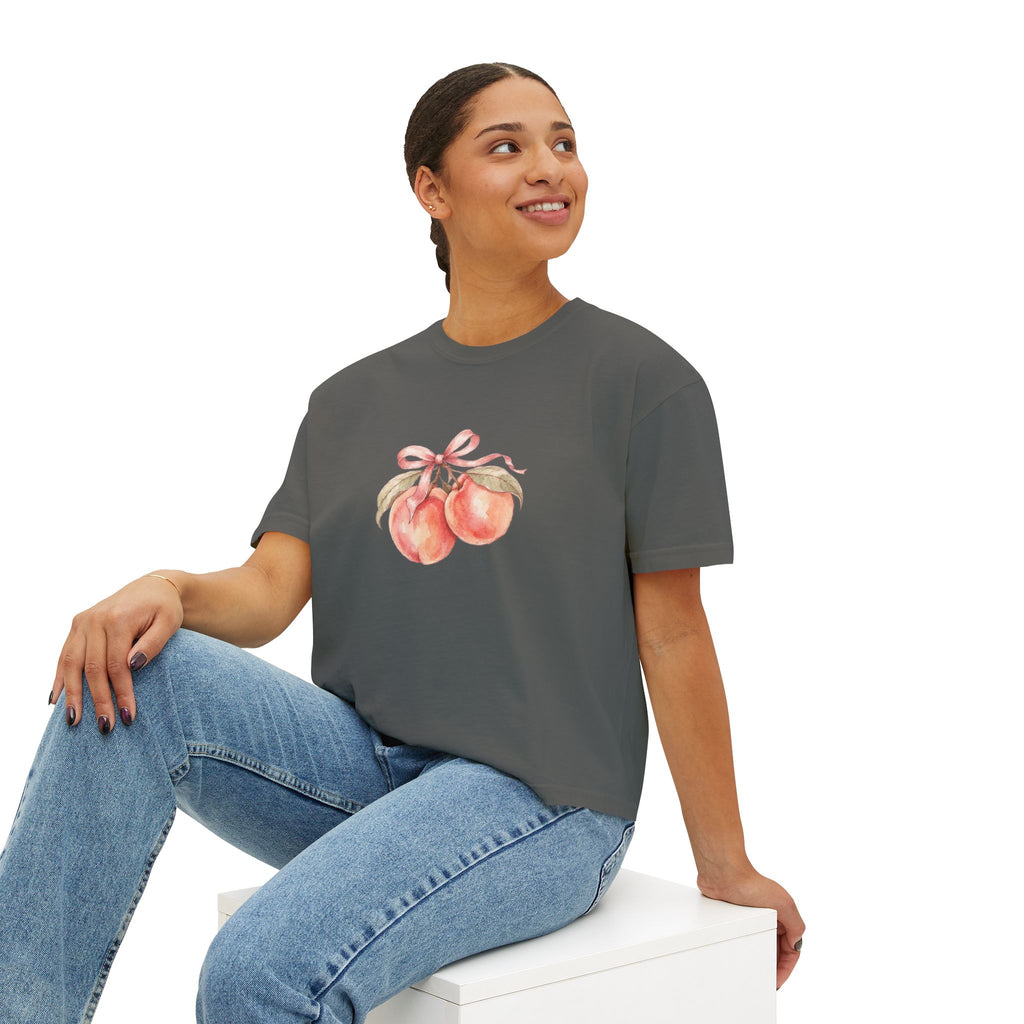Halloween Pumpkin Ghost Floral Boxy Tee