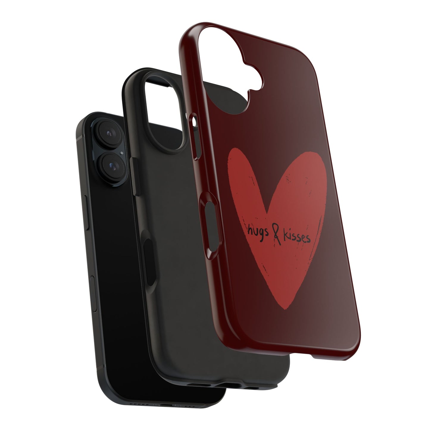 Hugs & Kisses Heart Tough Phone Case