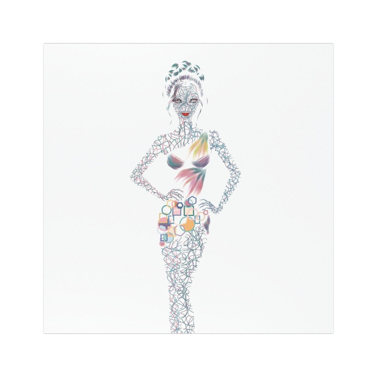 Fashion Silhouette Car Magnet — Colorful Abstract Dress Art