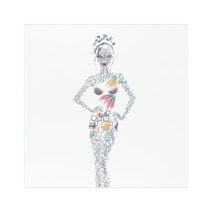 Fashion Silhouette Car Magnet — Colorful Abstract Dress Art