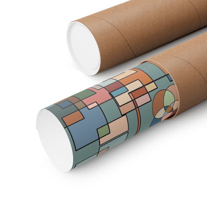 Abstract Geometric Poster — Retro Mid-Century Wall Art