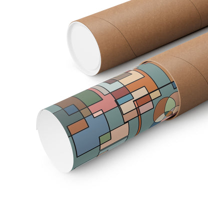 Abstract Geometric Poster — Retro Mid-Century Wall Art