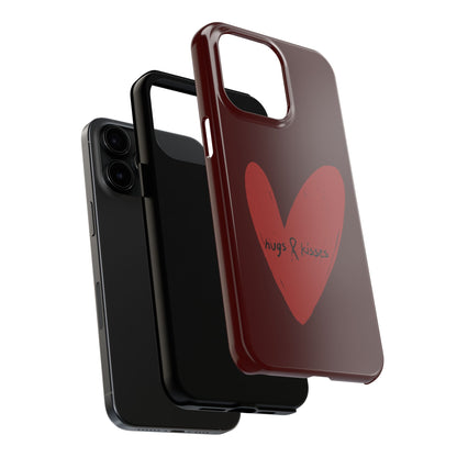 Hugs & Kisses Heart Tough Phone Case