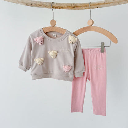 Cartoon long sleeved hoodie and casual pants set