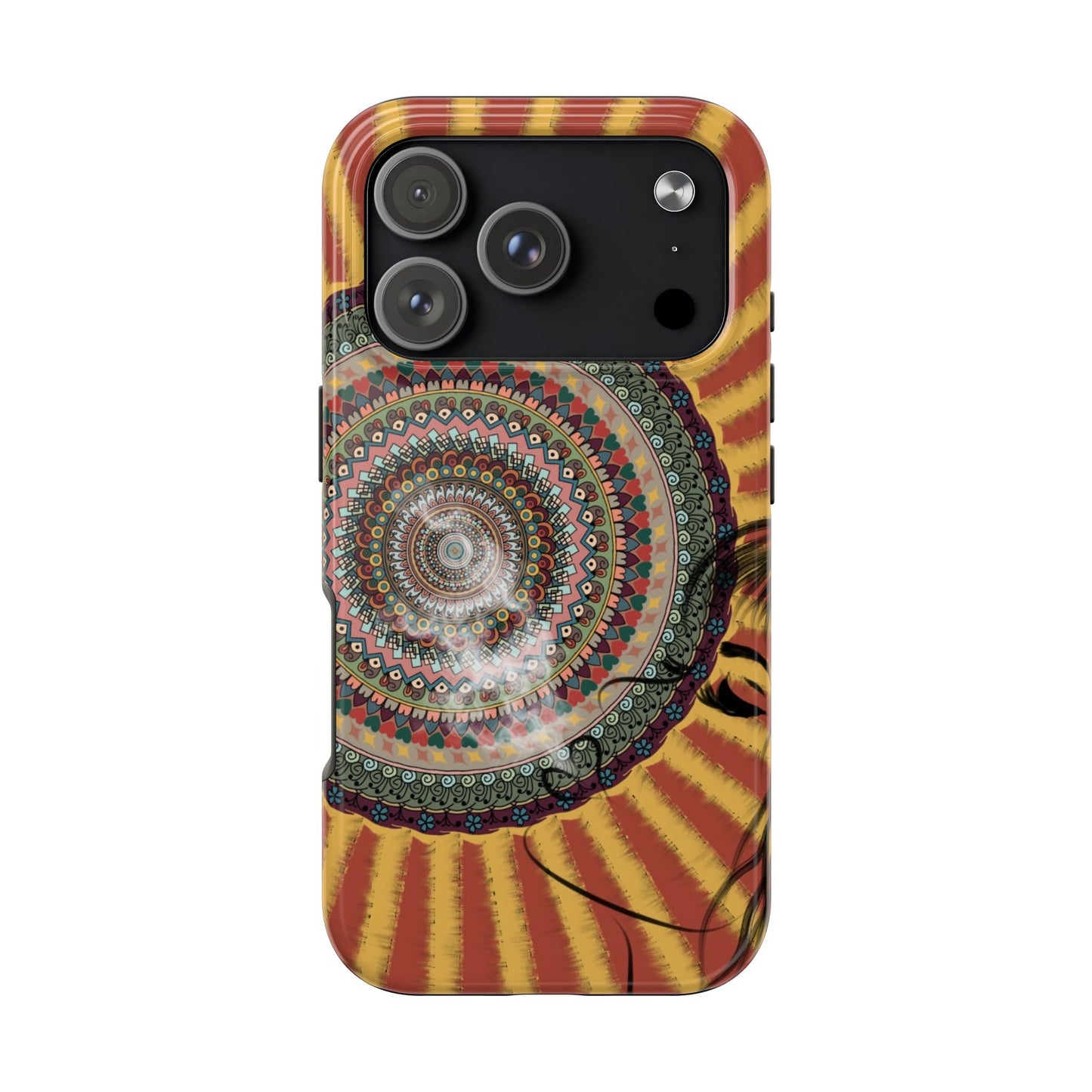 Mandala Sunburst Tough Phone Case — Boho Protective Phone Cover