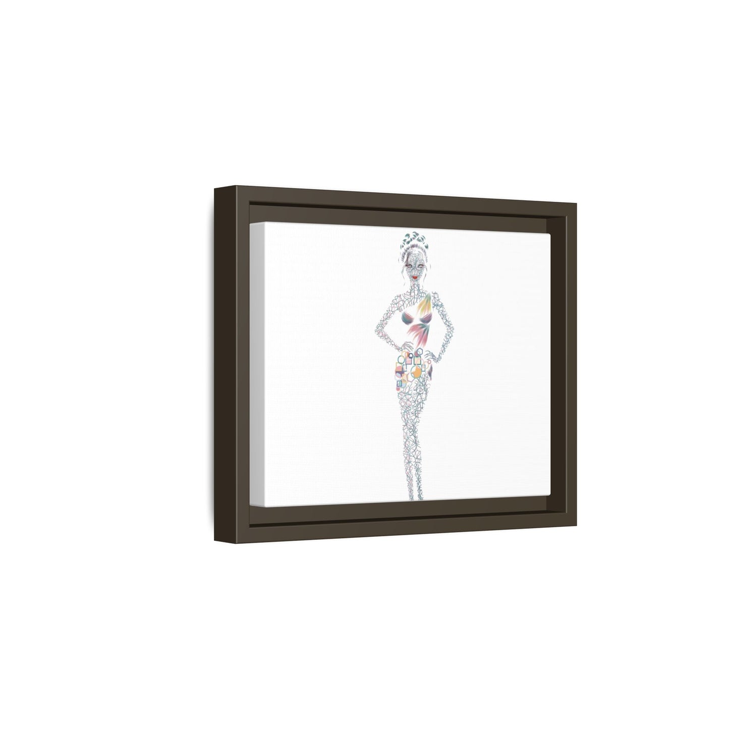 Framed Matte Canvas Art — Colorful Fashion Silhouette Print