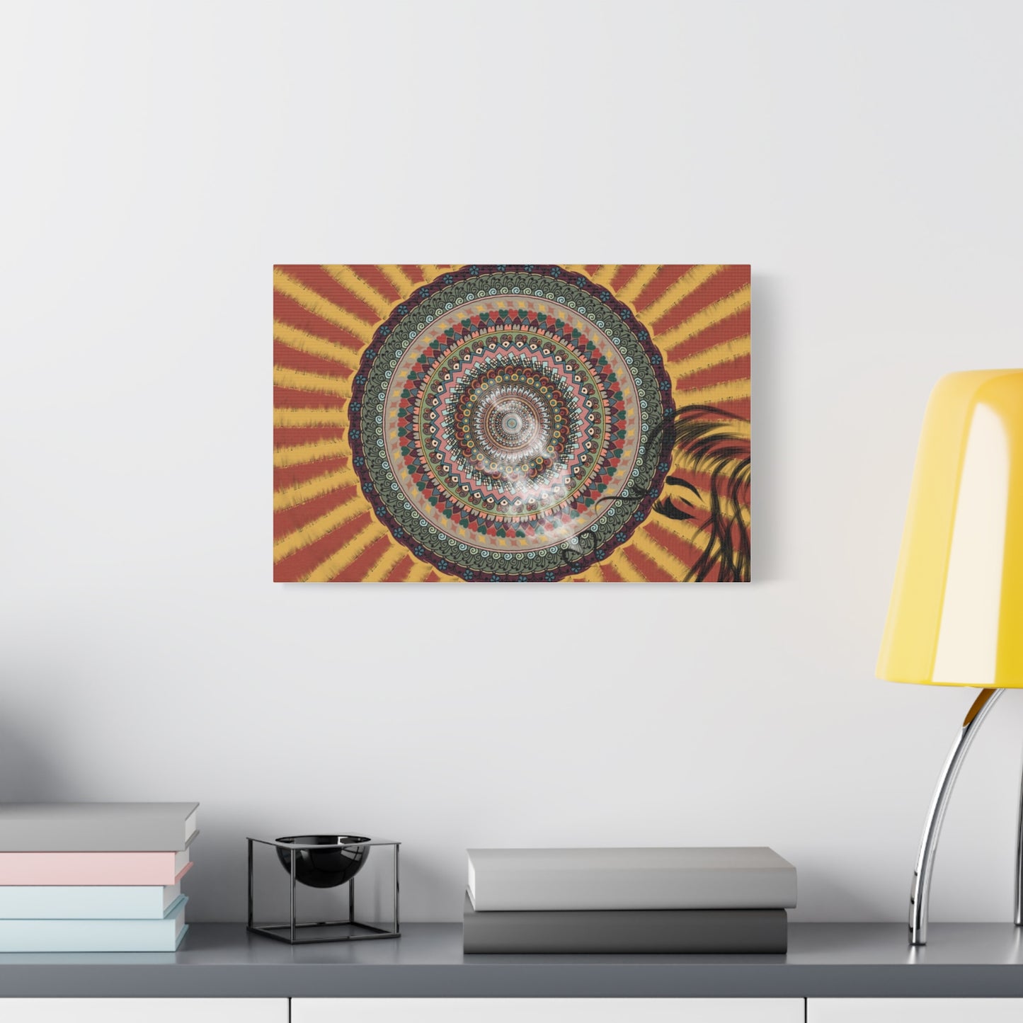 Psychedelic Mandala Burst Canvas | Matte Stretched Wall Art