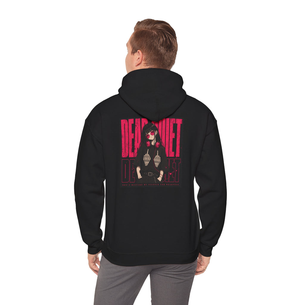 Darkwave Band Hoodie — 'Dead Quiet' Retro Goth Graphic Pullover