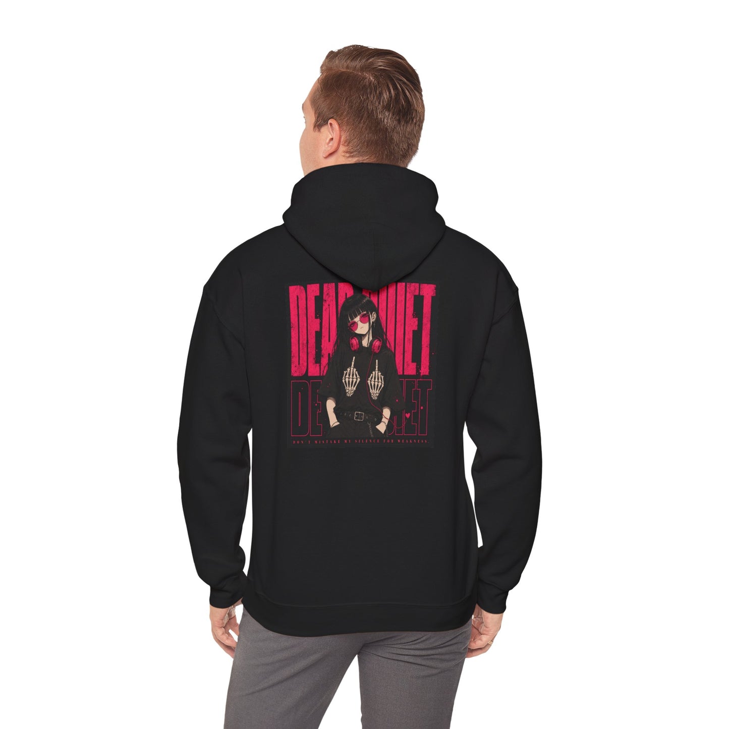 Darkwave Band Hoodie — 'Dead Quiet' Retro Goth Graphic Pullover
