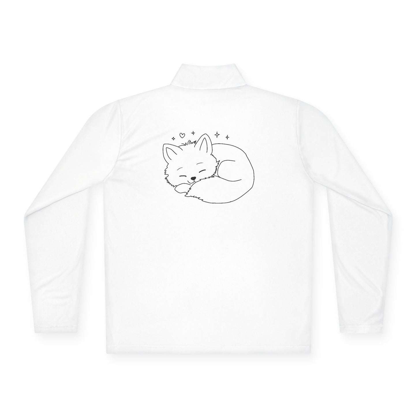 Quarter-Zip Pullover — 'Stay Cozy' Embroidered Chest & Sleeping Fox Back