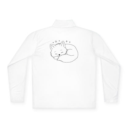 Quarter-Zip Pullover — 'Stay Cozy' Embroidered Chest & Sleeping Fox Back