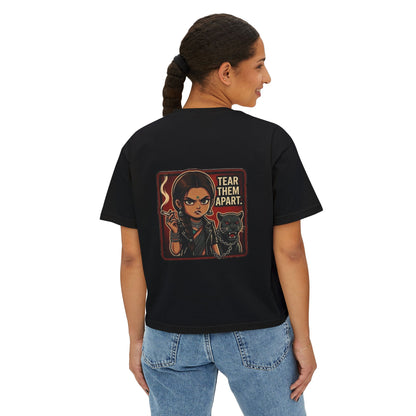 Wild & Free Women's Boxy Tee — "Tear Them Apart" Retro Graphic
