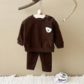 Animal embroidery long sleeved two-piece hoodie set