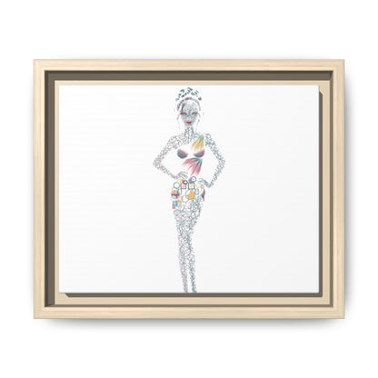 Framed Matte Canvas Art — Colorful Fashion Silhouette Print