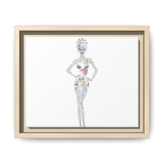 Framed Matte Canvas Art — Colorful Fashion Silhouette Print