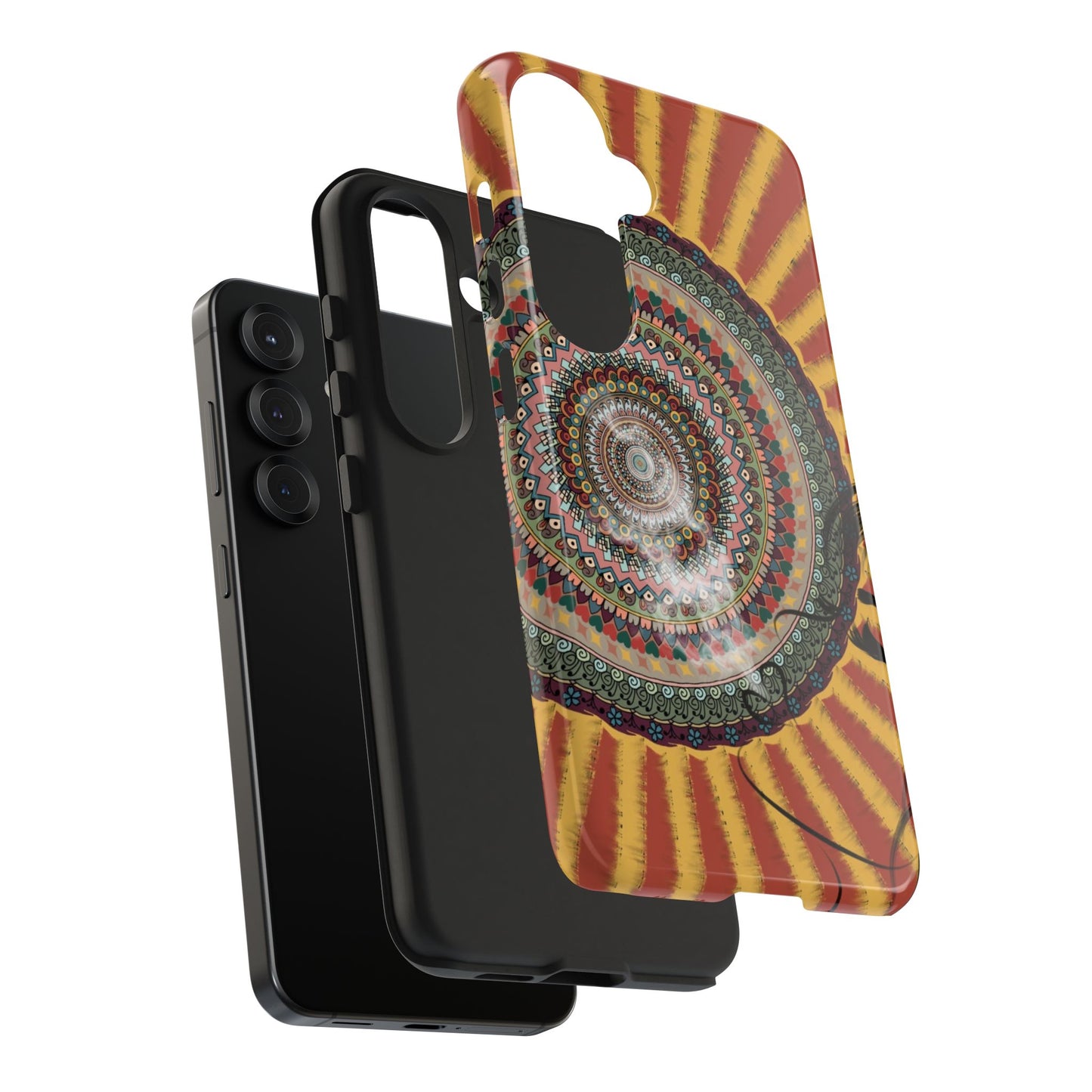Mandala Sunburst Tough Phone Case — Boho Protective Phone Cover