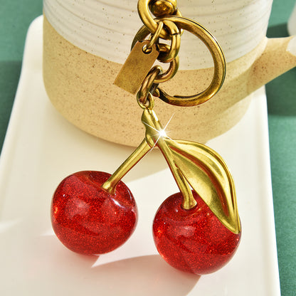 Accessoire de sac pendentif porte-clés cerise breloque exquise