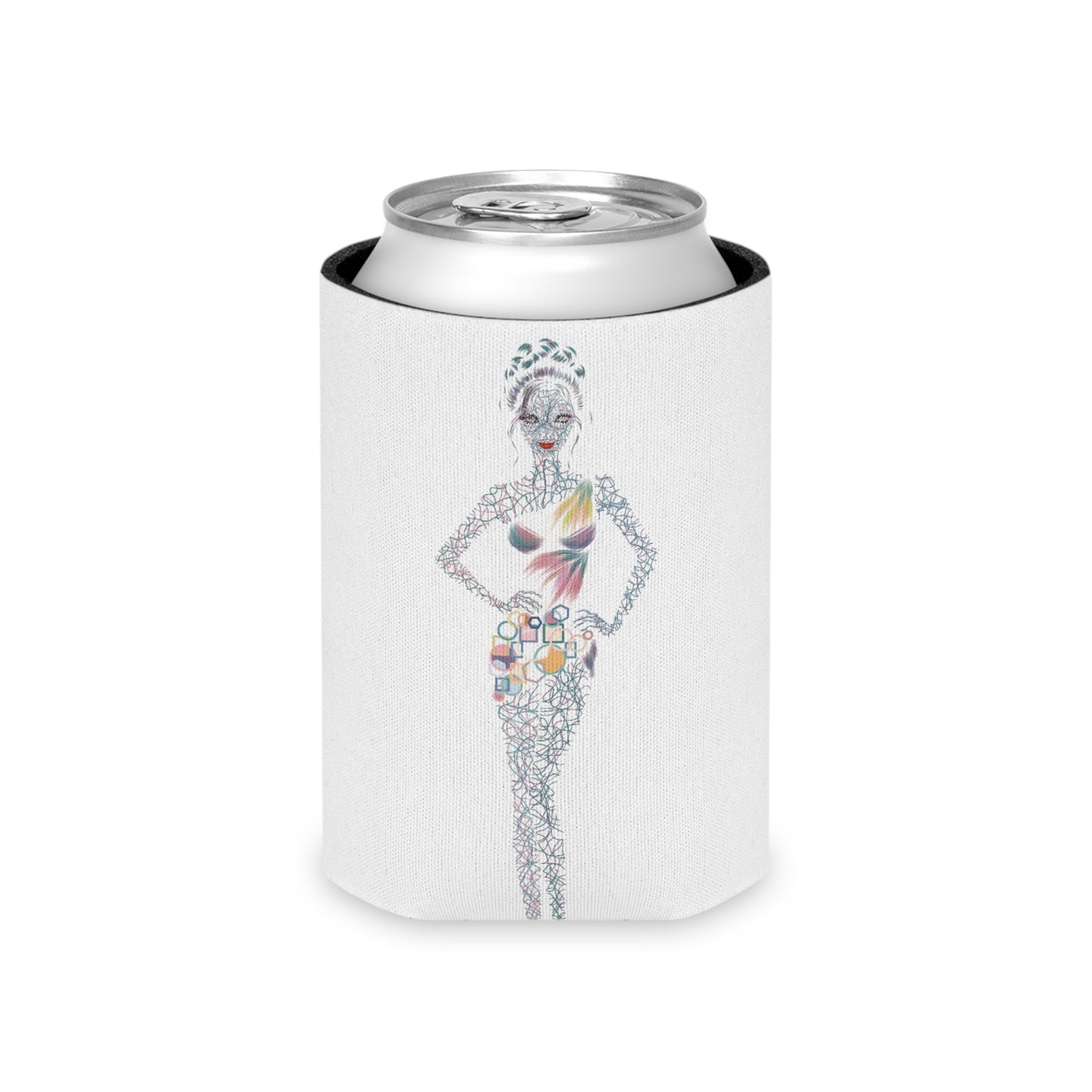 Tropical Fashion Illustration Can Cooler
