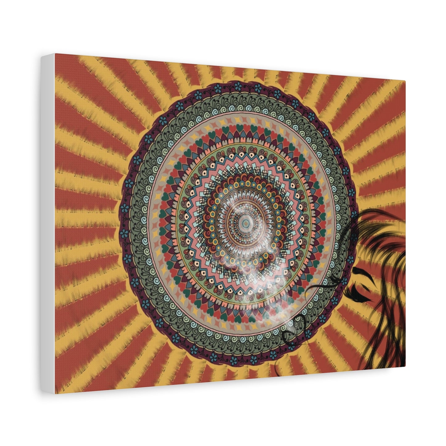Psychedelic Mandala Burst Canvas | Matte Stretched Wall Art