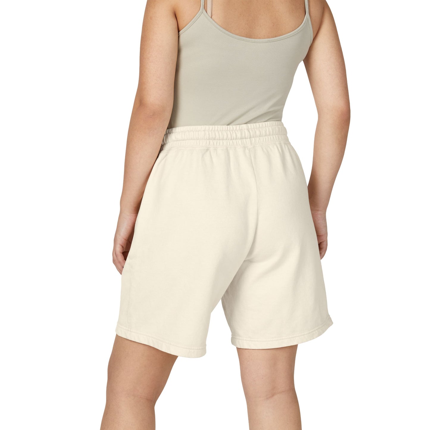 Cream Fleece Sweat Shorts with 'Kem Cho?' Cartoon Graphic