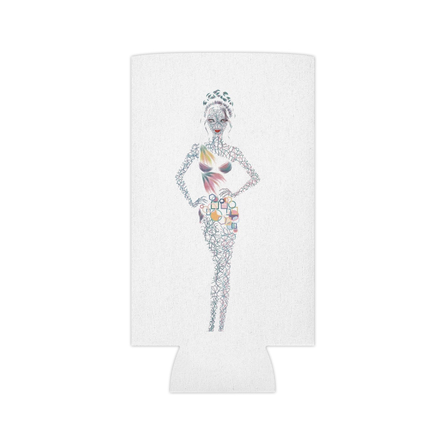 Tropical Fashion Illustration Can Cooler