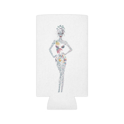 Tropical Fashion Illustration Can Cooler